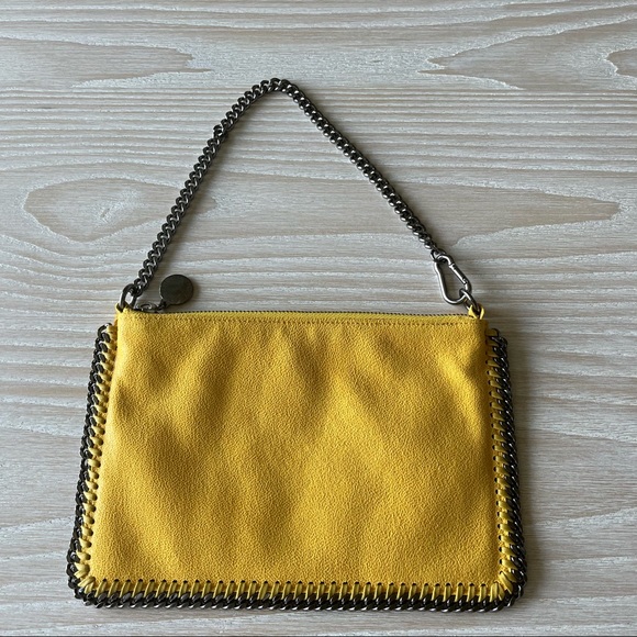 Stella McCartney Falabella Pouchette Bag Yellow Vegan Leather NEW - Picture 4 of 16